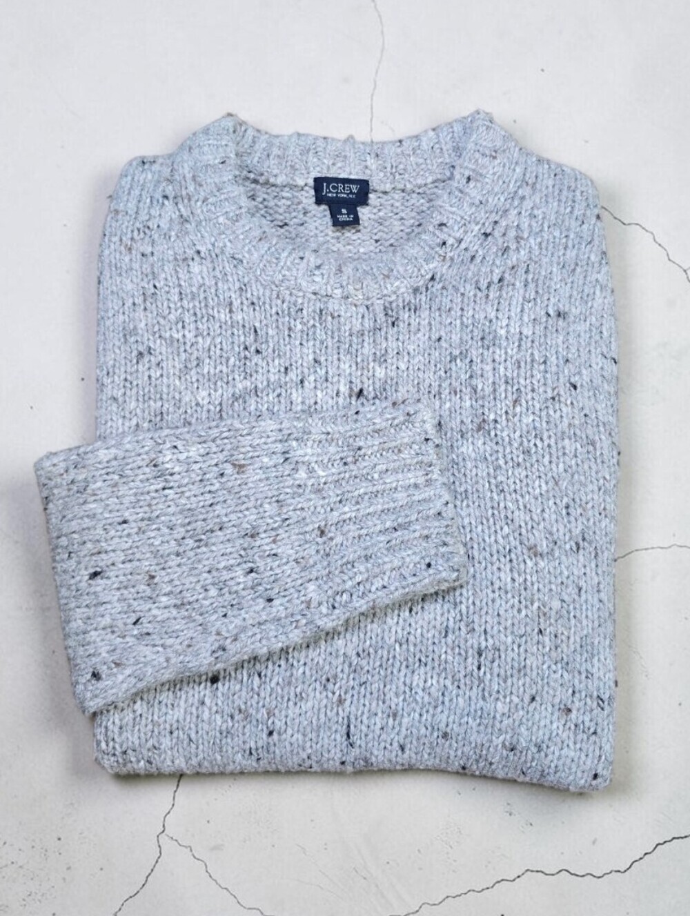 J. Crew Wool\Alpaca Blend Crew Neck Cable Knit Sweater Grey Womens Size Small
